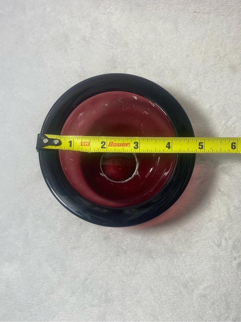 Murano Italian Sculpted Red Sommerso Blown Art Glass Bowl Dish MCM Vintage